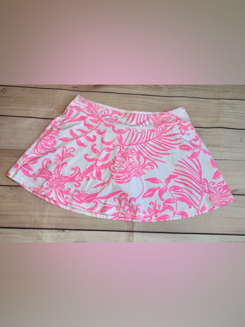 Lilly Pulitzer Aila Skort Luxletic Pink Floral UPF 50 Sport Athletic woman’s L - Picture 2 of 8